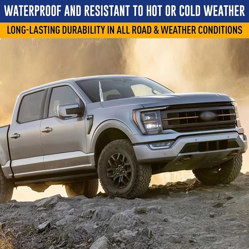 CZSWCH هوائي شاحنة 50 كال متوافق مع فورد F150 F250 F350 رابتور برونكو / دودج رام 1500 2500 3500 / شيفروليه سيلفرادو و GMC سييرا - هوائي بديل قصير 1990 - الحالي (فضي) - Image 4